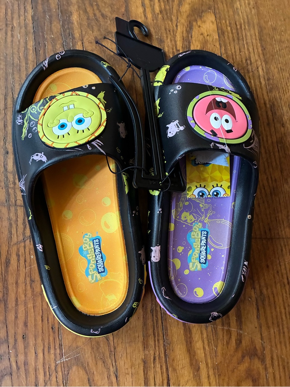 Nickelodeon SpongeBob Kids Slip-On Clogs in Black with Yellow & Purple Insoles